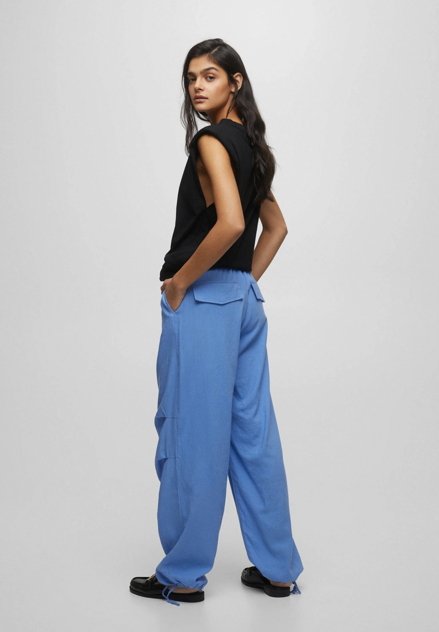 PULL & BEAR Flowing Parachute - Trainingsbroek - Blue 3 PULL & BEAR Flowing Parachute - Trainingsbroek - Blue - Afbeelding 3