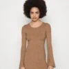 Even&Odd Knit Loose Fit Flared Sleeves Dress - Gebreide Jurk - Camel