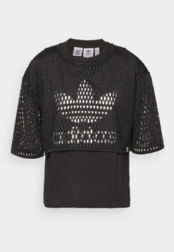 Adidas Originals Big Logo Tee 2 In 1 - T-Shirt Print - Black -Anna Field 3552fb7270da4b8db73dd0e3ab69b529