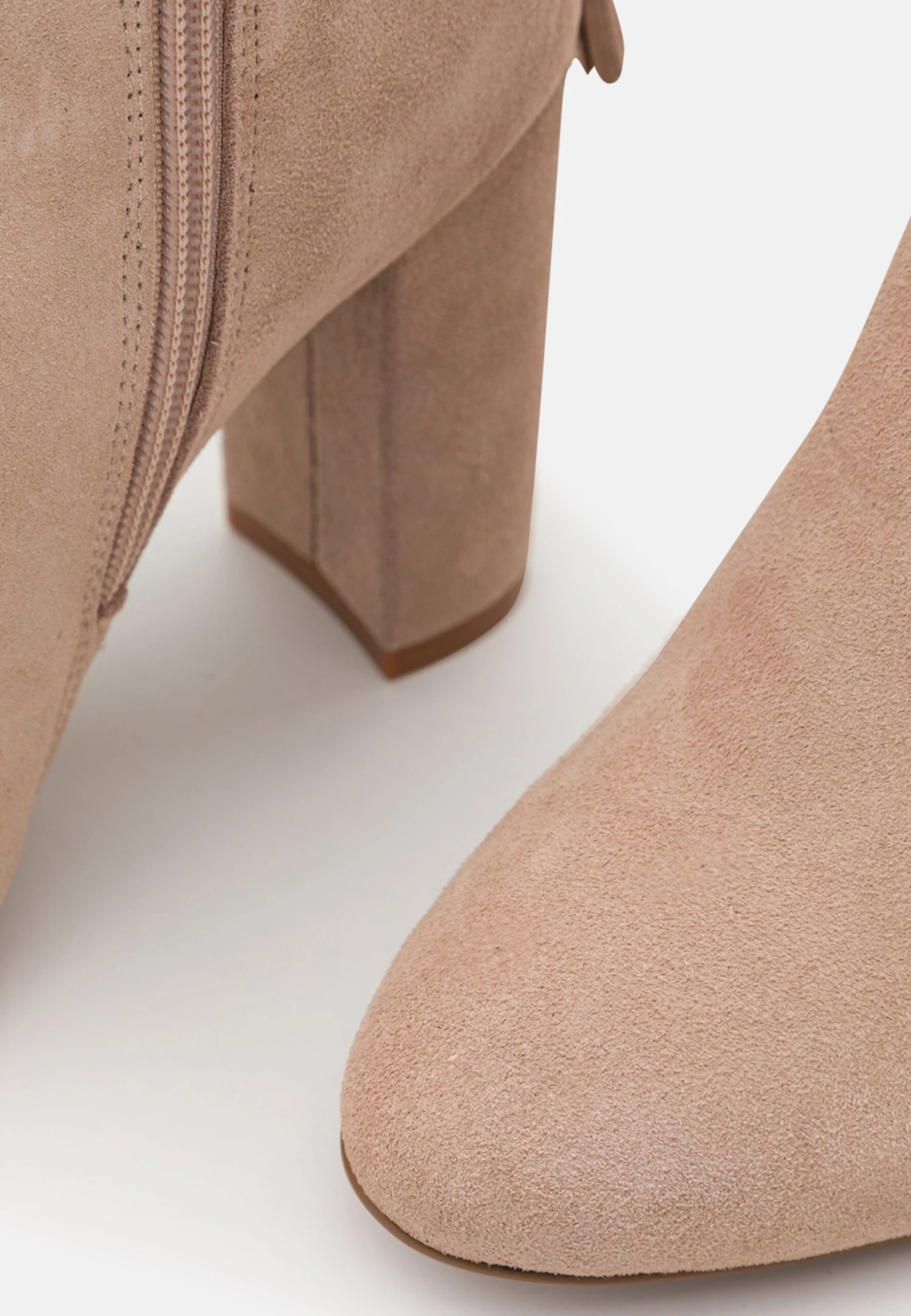 Leather - Laarzen Met Hoge Hak - Beige 6 Leather - Laarzen Met Hoge Hak - Beige - Afbeelding 6