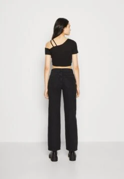 Even&Odd Relaxed Fit Jeans - Black Denim -Anna Field 491db932c5c843bba417027e9da58a24