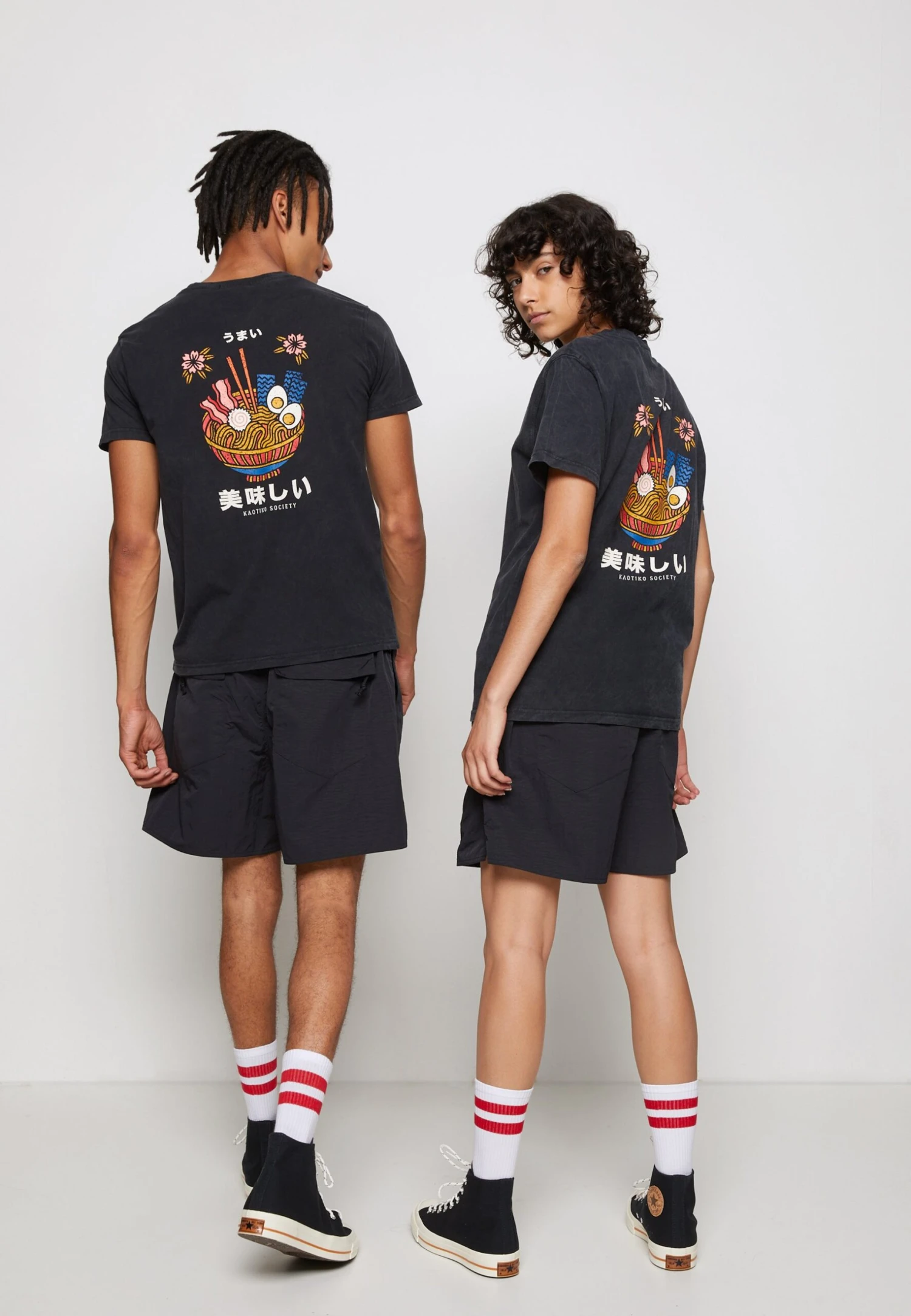 Kaotiko Washed Ramen - T-Shirt Print - Black 1 Kaotiko Washed Ramen - T-Shirt Print - Black