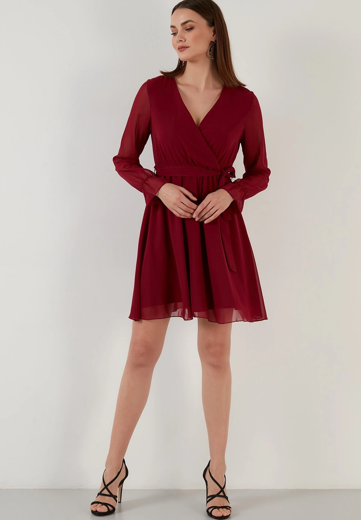 LELA Mini- Jurk - Bordeaux 6 LELA Mini- Jurk - Bordeaux - Afbeelding 6