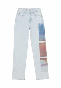 Calvin Klein Jeans High Rise Printed - Straight Leg Jeans - Denim Light -Anna Field ad870a5e0fb74ccb939a55f3907abe59