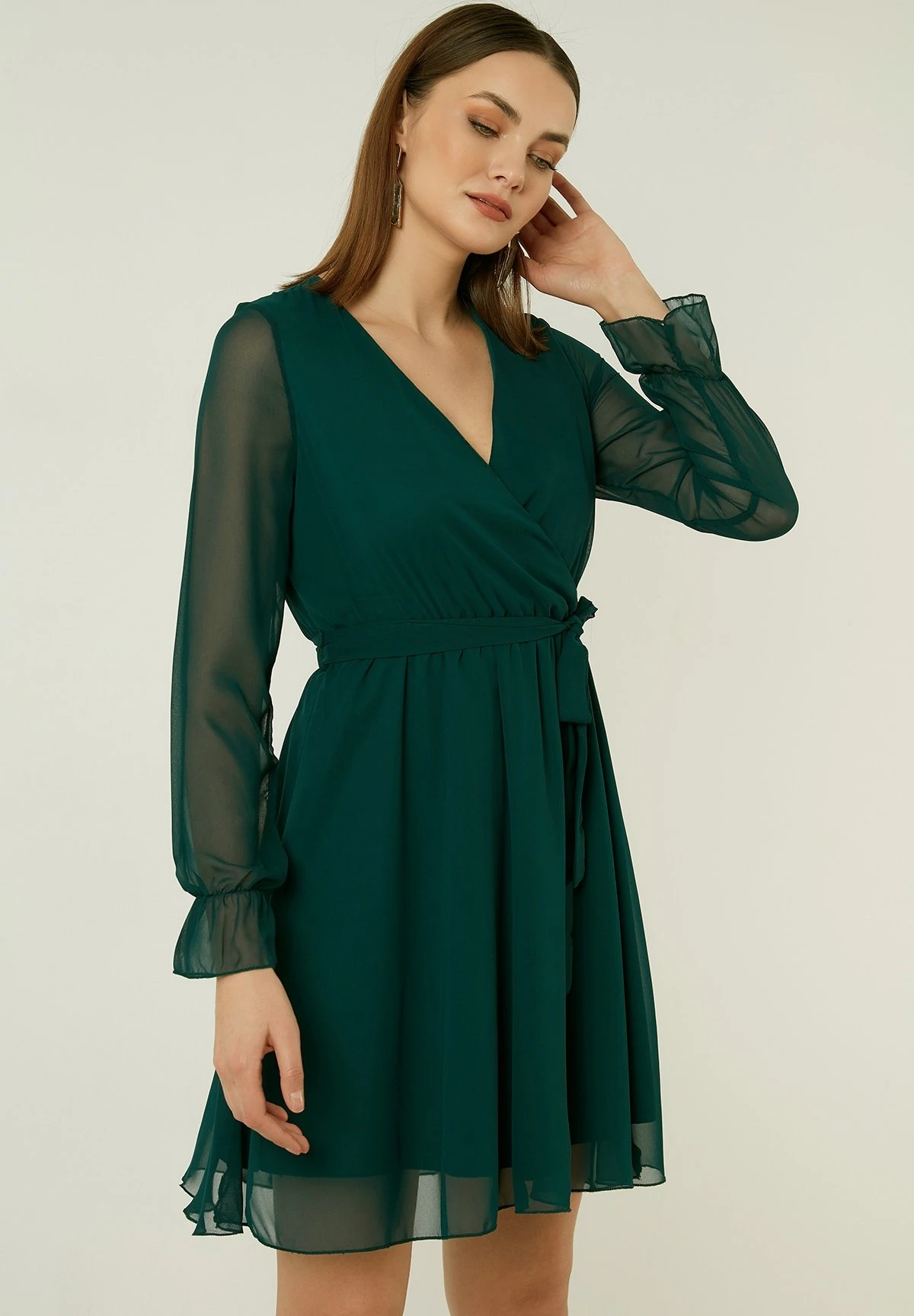 LELA Mini- Jurk - Petrol Blue 1 LELA Mini- Jurk - Petrol Blue