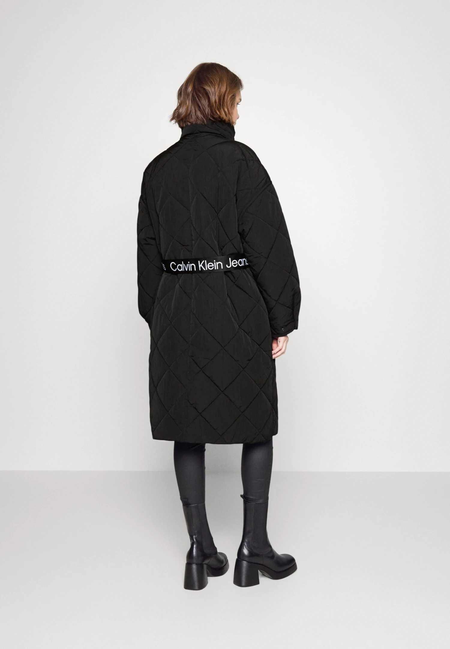 Calvin Klein Jeans Belted Quilted Coat - Winterjas - Black 3 Calvin Klein Jeans Belted Quilted Coat - Winterjas - Black - Afbeelding 3