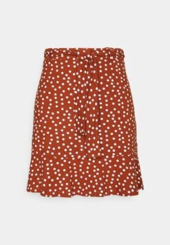 Even&Odd Mini Skirt With Volant - A-Lijn Rok - Brown/White -Anna Field eccf33f5c38649bf89100d9c33a2164b