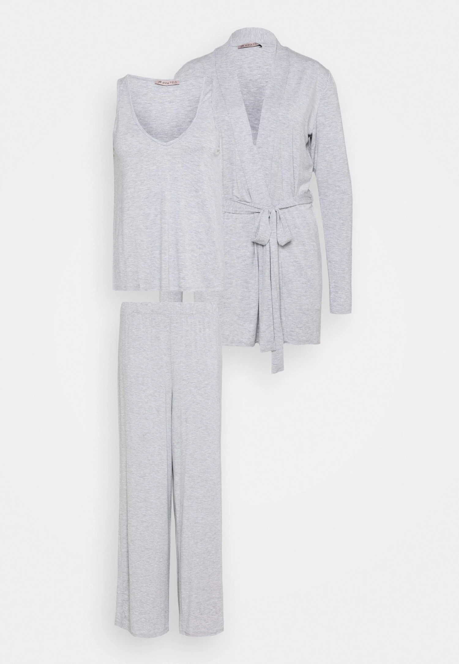 Anna Field 3 Piece Jersey- Pyjama - Mottled Light Grey 8 Anna Field 3 Piece Jersey- Pyjama - Mottled Light Grey - Afbeelding 8