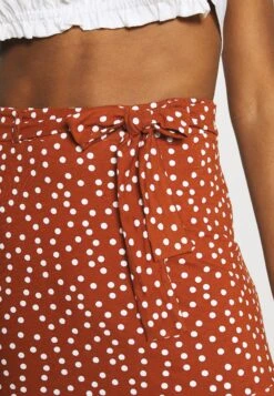 Even&Odd Mini Skirt With Volant - A-Lijn Rok - Brown/White -Anna Field fc0ba9c0fdf045d2bcc21aaeb0b2a1bb